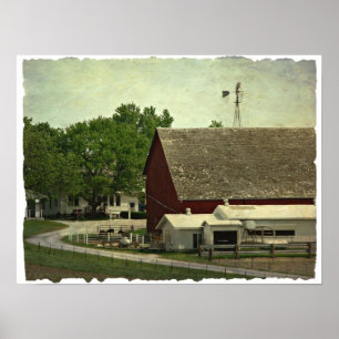 Een landelijke Iowa-Boerderij Poster