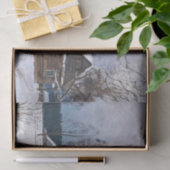 Een landhuis in Dusk in de winter Tissuepapier (Geschenk)