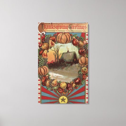 Een landscène met productiegrens canvas afdruk (Voorkant)