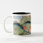 Een landschap en een seizoenskop tweekleurige koffiemok (Links)