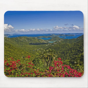 Een landschap van Cruse Bay, St. John Amerikaanse Muismat