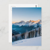 Een landschap van een met sneeuw bedekte berg briefkaart (Voorkant / Achterkant)