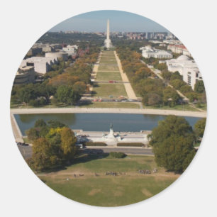 Een landschappelijk uitzicht van Washington DC Ronde Sticker