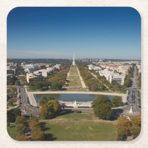 Een landschappelijk uitzicht van Washington DC Vierkante Kartonnen Onderzetter
