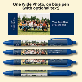 Een lange brede foto met optionele tekst op blauw blauwe inkt pen