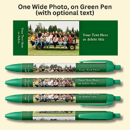 Een lange brede foto met optionele tekst op groen blauwe inkt pen