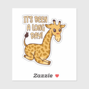 Een lange dag Giraffe Sticker