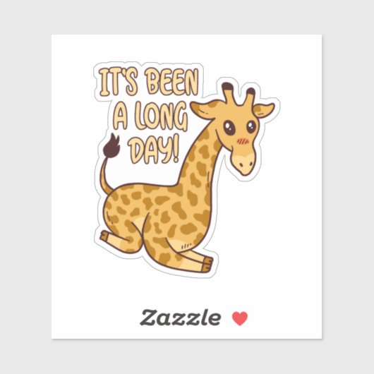Een lange dag Giraffe Sticker (Vel)