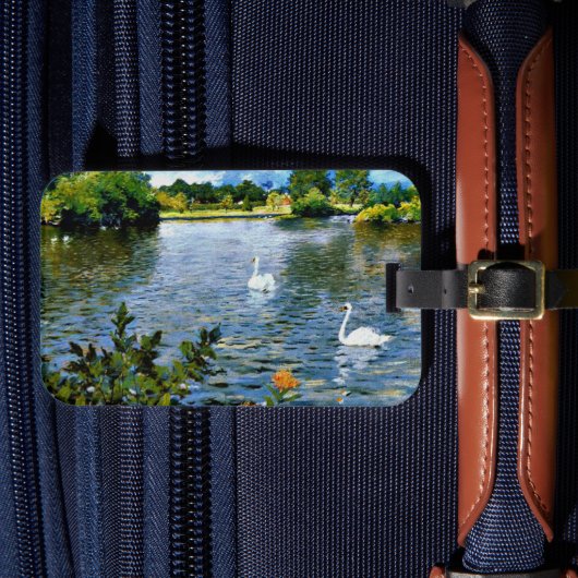 Een Lange Island Lake, mooie kunst, Bagagelabel (Voorkant Insitu 4)