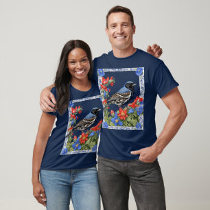 Een Lark Bunting Omringd door Colorado Columbine T-shirt