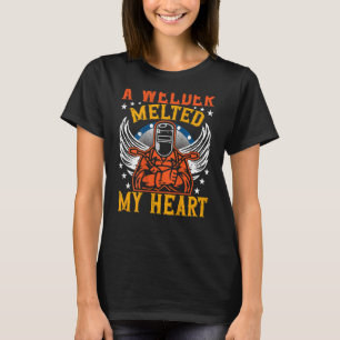 Een lasser smolt mijn hart backprint lasser t-shirt
