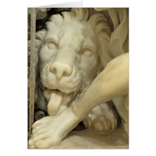 Een leeuw die de voet van Daniel likt