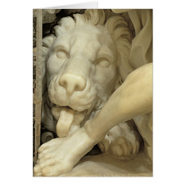 Een leeuw die de voet van Daniel likt (Voorkant)