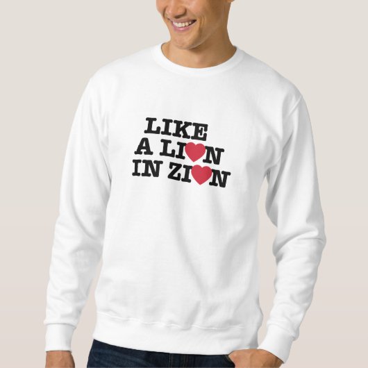 Een leeuw in een Zion sweatshirt (Voorkant)