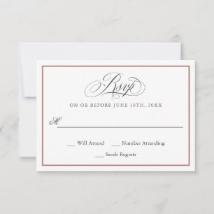 Een legante affair Wedding RSVP Kaartje