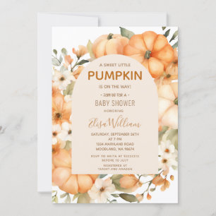 Een lekker Baby shower pompoen Kaart