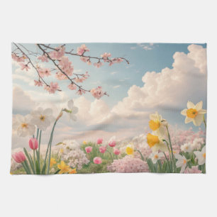 Een lente bloem achtergrond theedoek