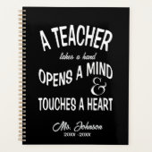 Een leraar neemt een gepersonaliseerde hand planner (Voorkant)