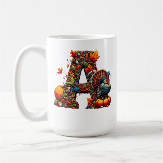 Een letter A in Thanksgiving-stijl Koffiemok