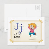 Een letter J voor springen Briefkaart (Voorkant / Achterkant)