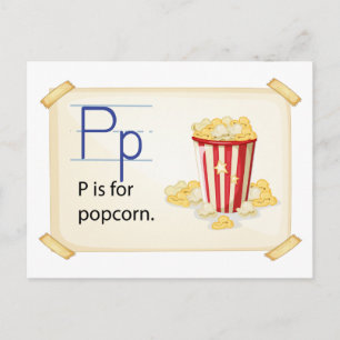 Een letter P voor popcorn Briefkaart
