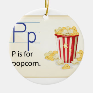 Een letter P voor popcorn Keramisch Ornament