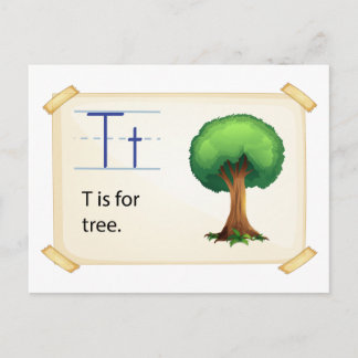 Een letter T voor boom Briefkaart