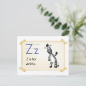 Een letter Z voor zebra Briefkaart (Staand voorkant)