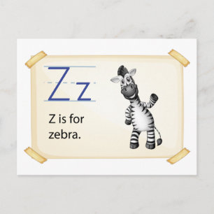 Een letter Z voor zebra Briefkaart