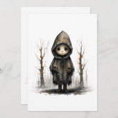 Een leuk en griezelig spookontwerp kaart (Voorkant / Achterkant)