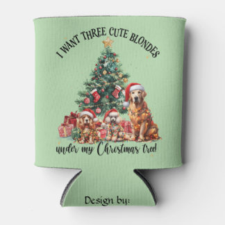 Een leuk hond- en puppy liefhebber kerst ontwerp blikjeskoeler