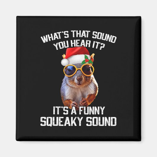 Een leuk piepend geluid kerst eekhoorn Xmas Magneet (Voorkant)