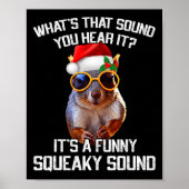 Een leuk piepend geluid kerst eekhoorn Xmas Poster (Voorkant)