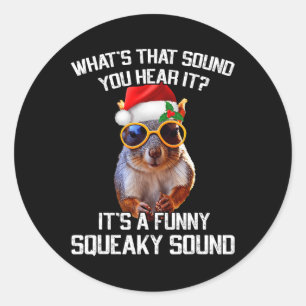 Een leuk piepend geluid kerst eekhoorn Xmas Ronde Sticker