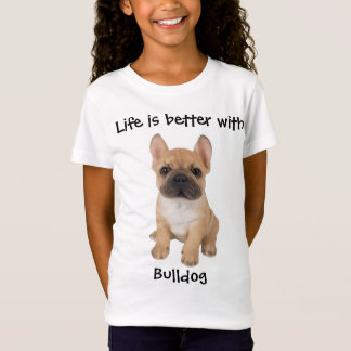 Een leuk T-shirt met bulldog en leuke tekst erop