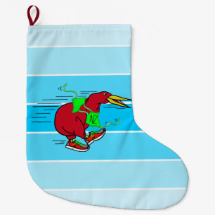 Een leuke cartoon Kiwi hardloopschoenen Grote Kerstsok