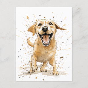 Een leuke cartoon stijl Yellow Labrador Briefkaart