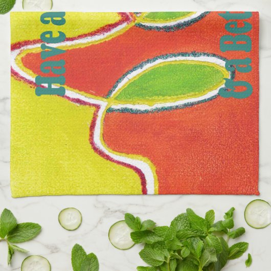 Een leuke dag en een betere nacht olieverfschilder theedoek (Gevouwen)