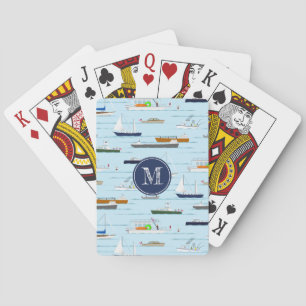 Een leuke dag op de rivier nautische varen zeilen pokerkaarten