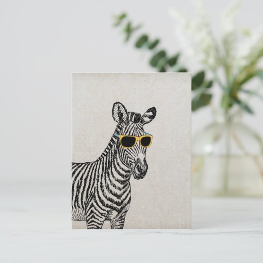 Een leuke grappige schets met een trendy bril. briefkaart (Staand voorkant)