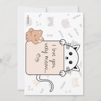 Een leuke kaart van Ik hou heel veel van jou Meow