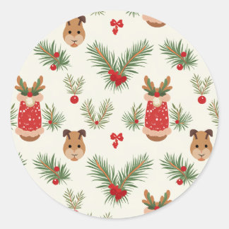 Een leuke Rudolph en kerst Ronde Sticker