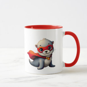 Een leuke superheld wolf. mok