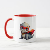 Een leuke superheld wolf. mok (Links)