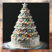 Een leuke viering van de kerstboom taart raamsticker (Vel 2)