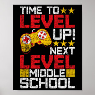 Een level omhoog gaan Middelbare School Video Game Poster