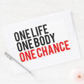 Eén leven één lichaam één kans rechthoekige sticker (Envelop)