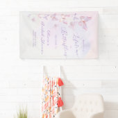 Een Leven Lang Vlinders Bruiloft Feest Welkom Spandoek (Insitu)