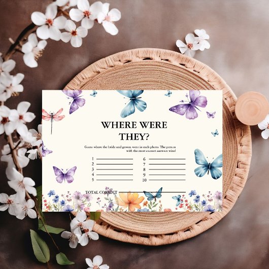 Een leven lang vlinders waar waren ze Bridal Game Informatiekaartje