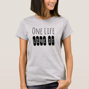 Eén Leven, Leef Het Motiverende Slogan T-shirt